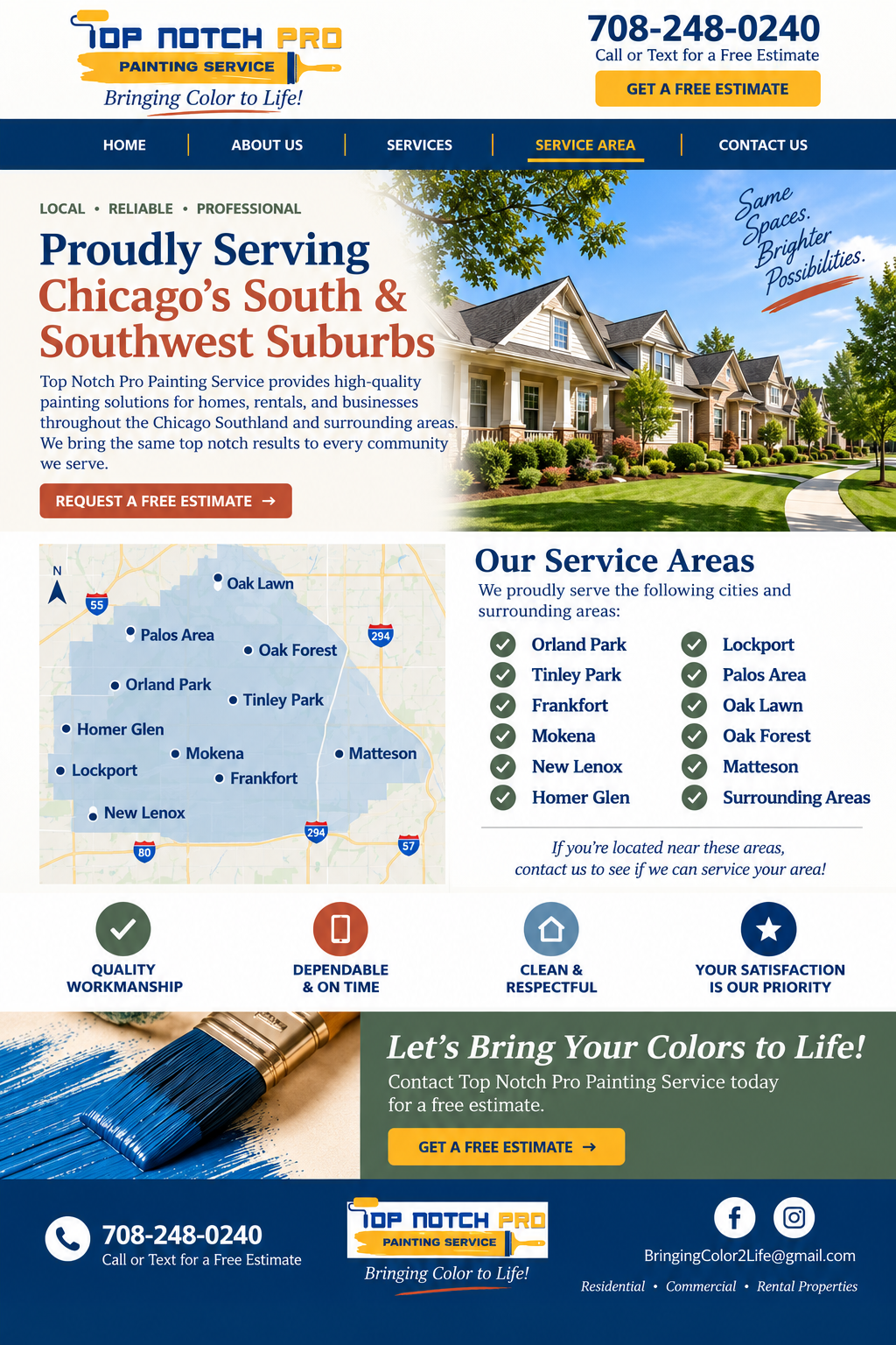 Service Area - Top Notch Pro Painting Service